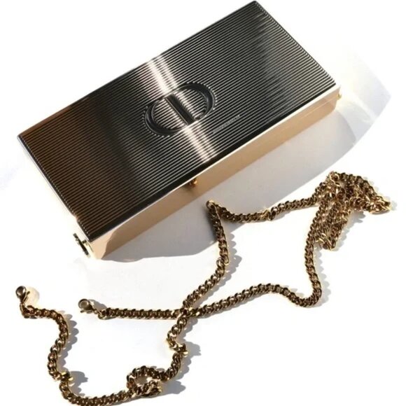 CHRISTIAN DIOR Limited Edition Metal Clutch Shoulder Bag With Lipsticks - Picture 8 of 9